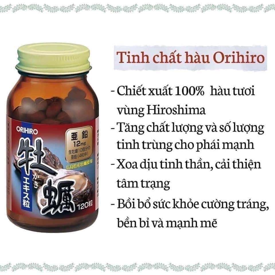 Viên Uống Hàu Tươi Orihiro Nhật Bản 120 Viên