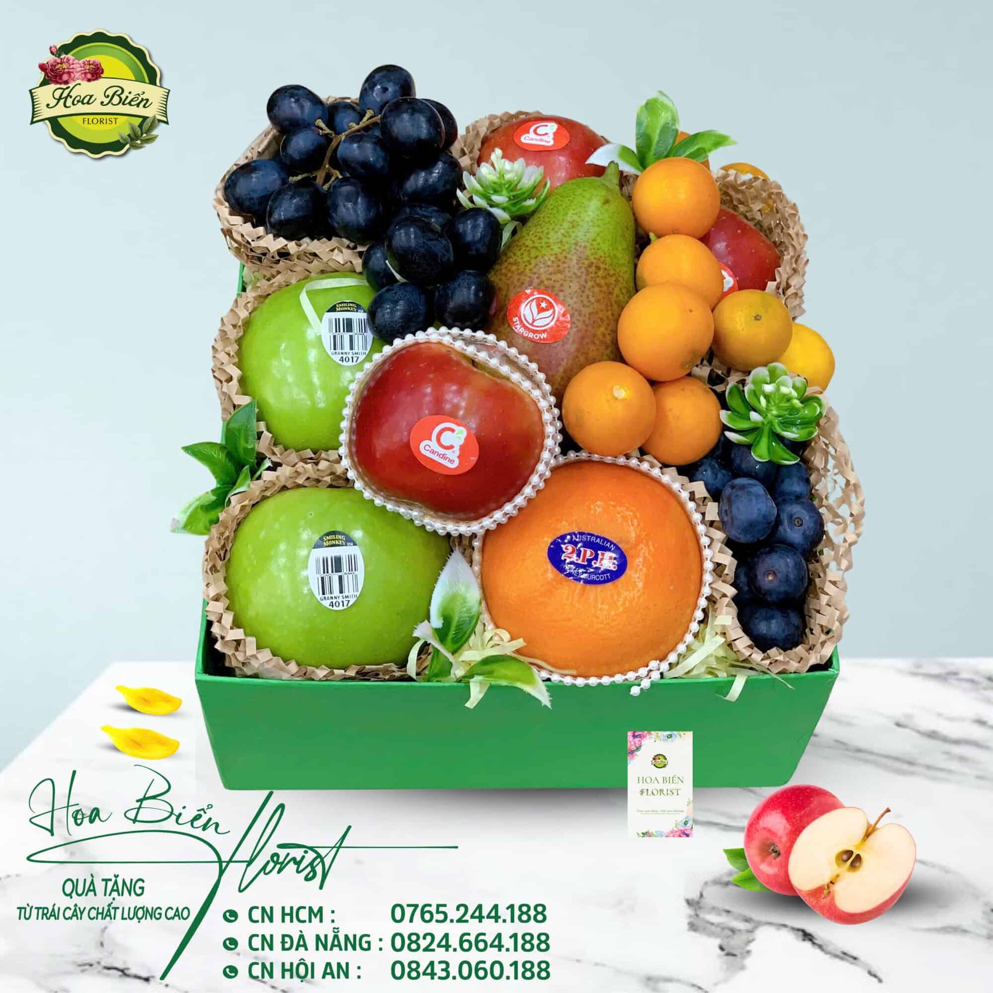 Hộp Quà Trái Cây Khay Giấy Hình Vuông