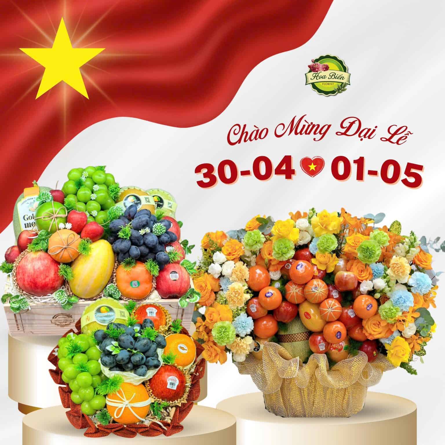 Giỏ trái cây quà tặng 30/4 từ Hoa Biển