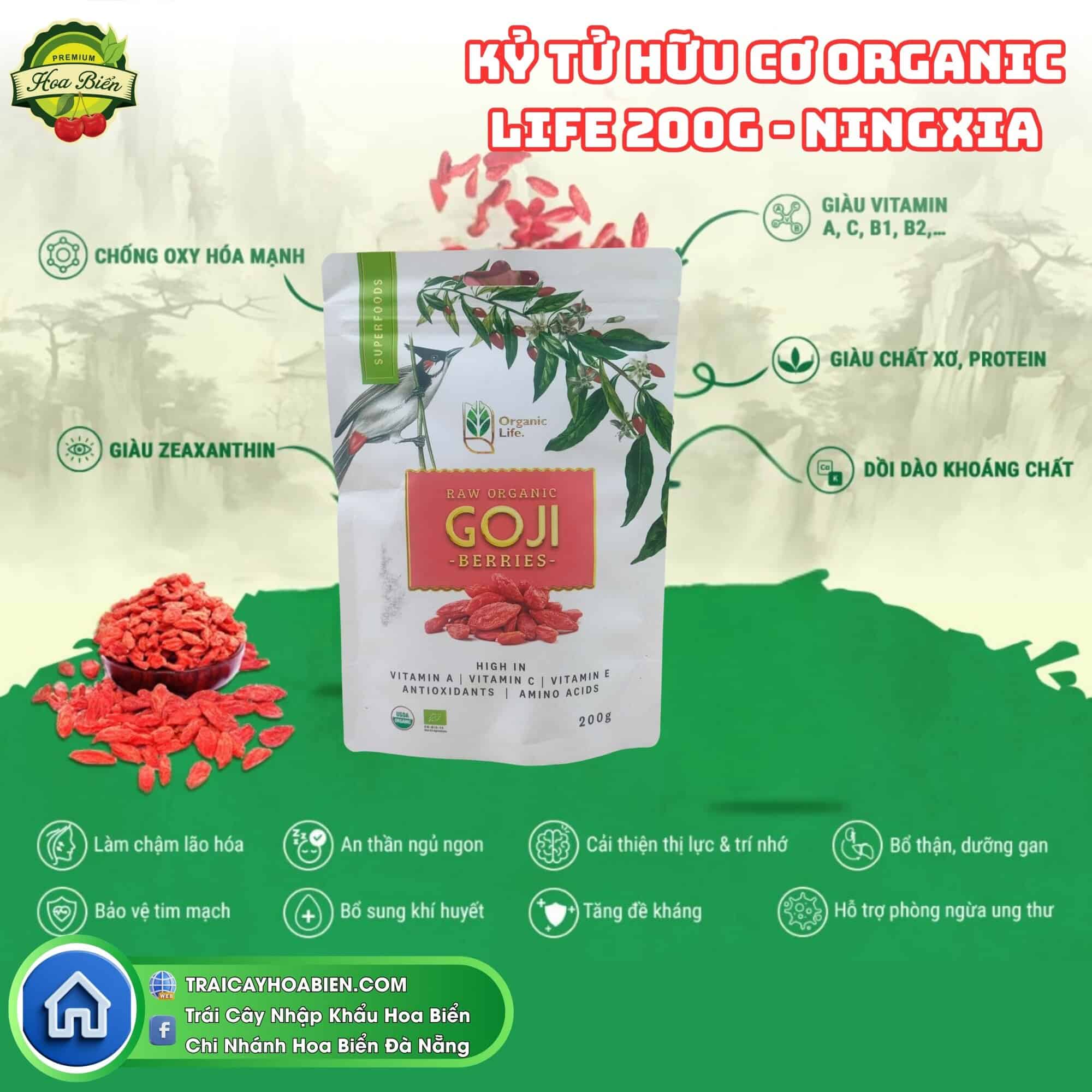 Kỷ Tử Đỏ Hữu Cơ Organic Life 200G Kỷ Tử Đỏ Hữu Cơ Organic Life 200G