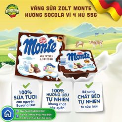 Váng Sữa Zott Monte Hương Socola Vĩ 4 Hũ 55g