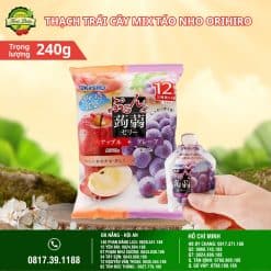 Thạch Trái Cây Mix Táo Và Nho Orihiro 216g