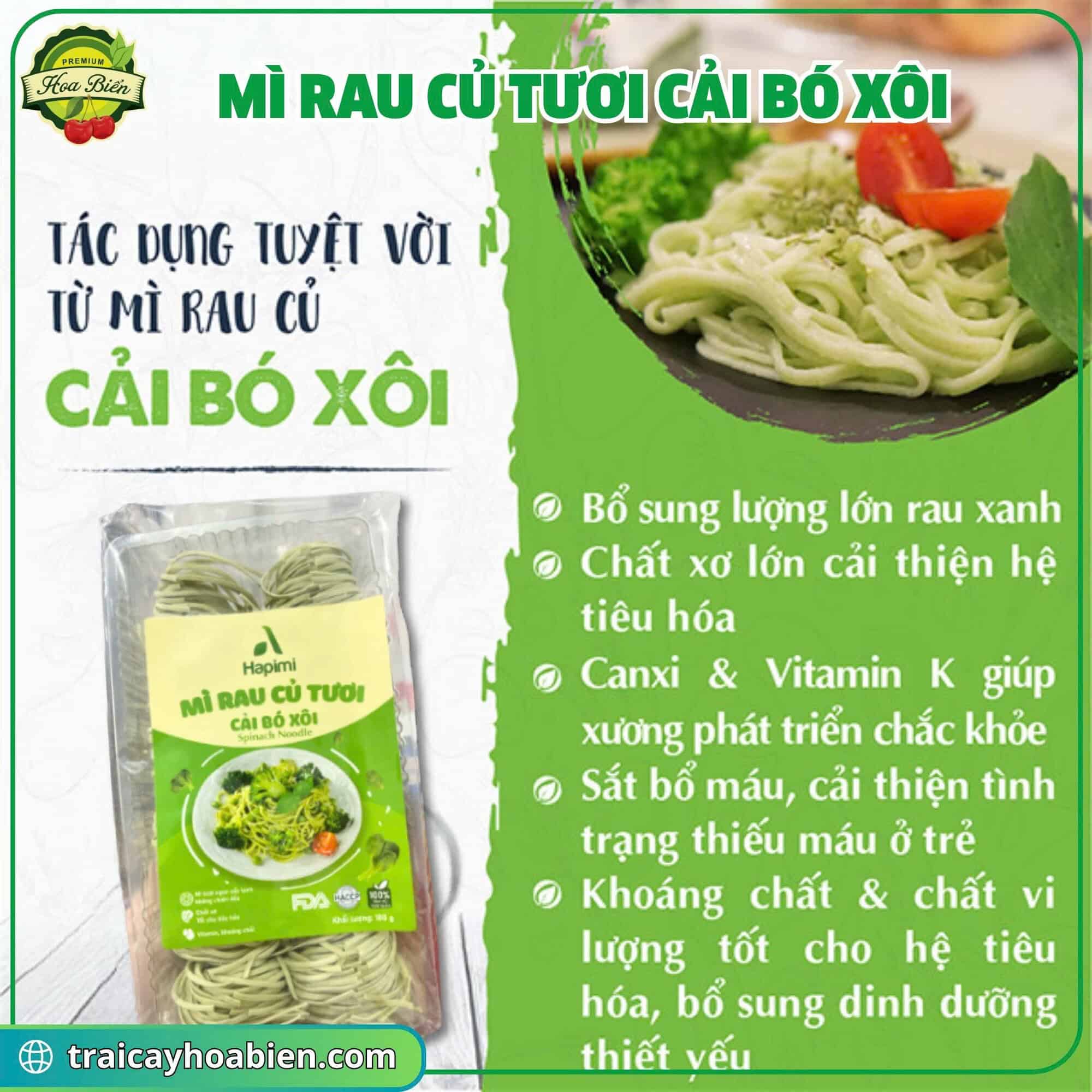 mì cải bó xôi không chiên dầu