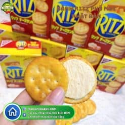 BÁNH QUY KẸP PHÔ MAI RITZ - Bánh Ritz Cheese Sandwich Nhật Bản – Giòn Tan, Phô Mai Sánh Mịn, Túi 106g Cao Cấp