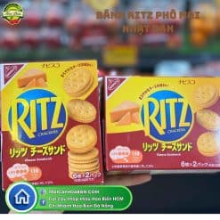 BÁNH QUY KẸP PHÔ MAI RITZ - Bánh Ritz Cheese Sandwich Nhật Bản – Giòn Tan, Phô Mai Sánh Mịn, Túi 106g Cao Cấp