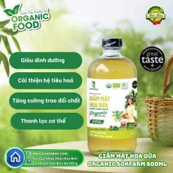 Giấm Mật Hoa Dừa Hữu Cơ Sokfarm 500ml – Lên Men Tự Nhiên, Có Giấm Cái, Tốt Cho Tiêu Hóa