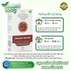 Gạo Lứt Đỏ Hữu Cơ Hoa Sữa 1kg – Dưỡng chất thiên nhiên cho sức khỏe toàn diện