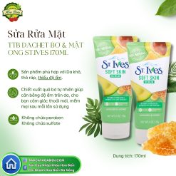 Sữa rửa mặt tẩy da chết bơ và mật ong St. Ives 170 ml