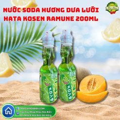 Nước soda hương dưa lưới Hata Kosen Ramune 200ml