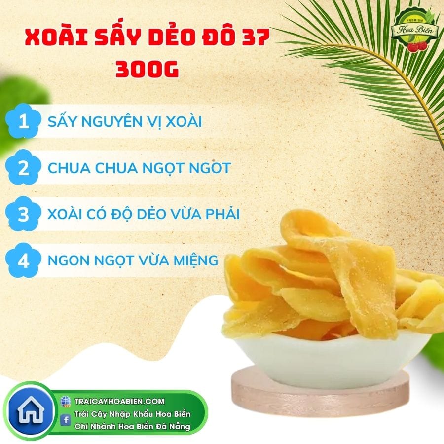 Xoài sấy dẻo Đô 37 hộp giấy 300g
