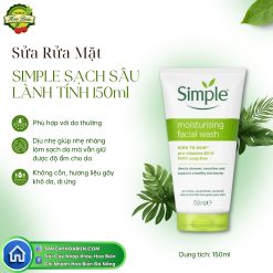Sữa Rửa Mặt Simple Sạch Sâu Lành Tính 150ml