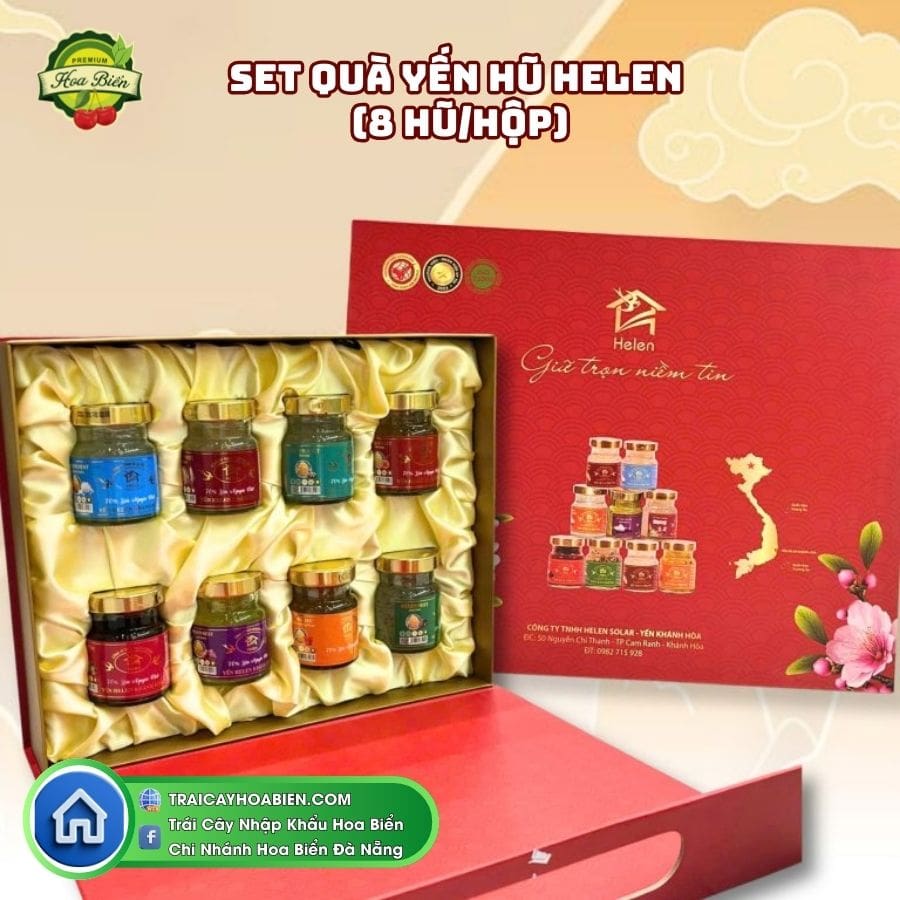 Set Quà Yến Hũ Helen (8 Hũ/Hộp)