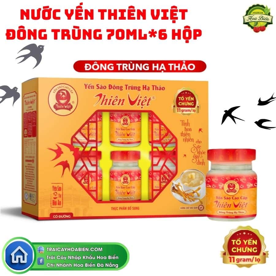4 Nước Yến Thiên Việt Đông Trùng 70ML*6 Hộp