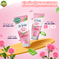 Sữa rửa mặt tẩy da chết hoa hồng và lô hội