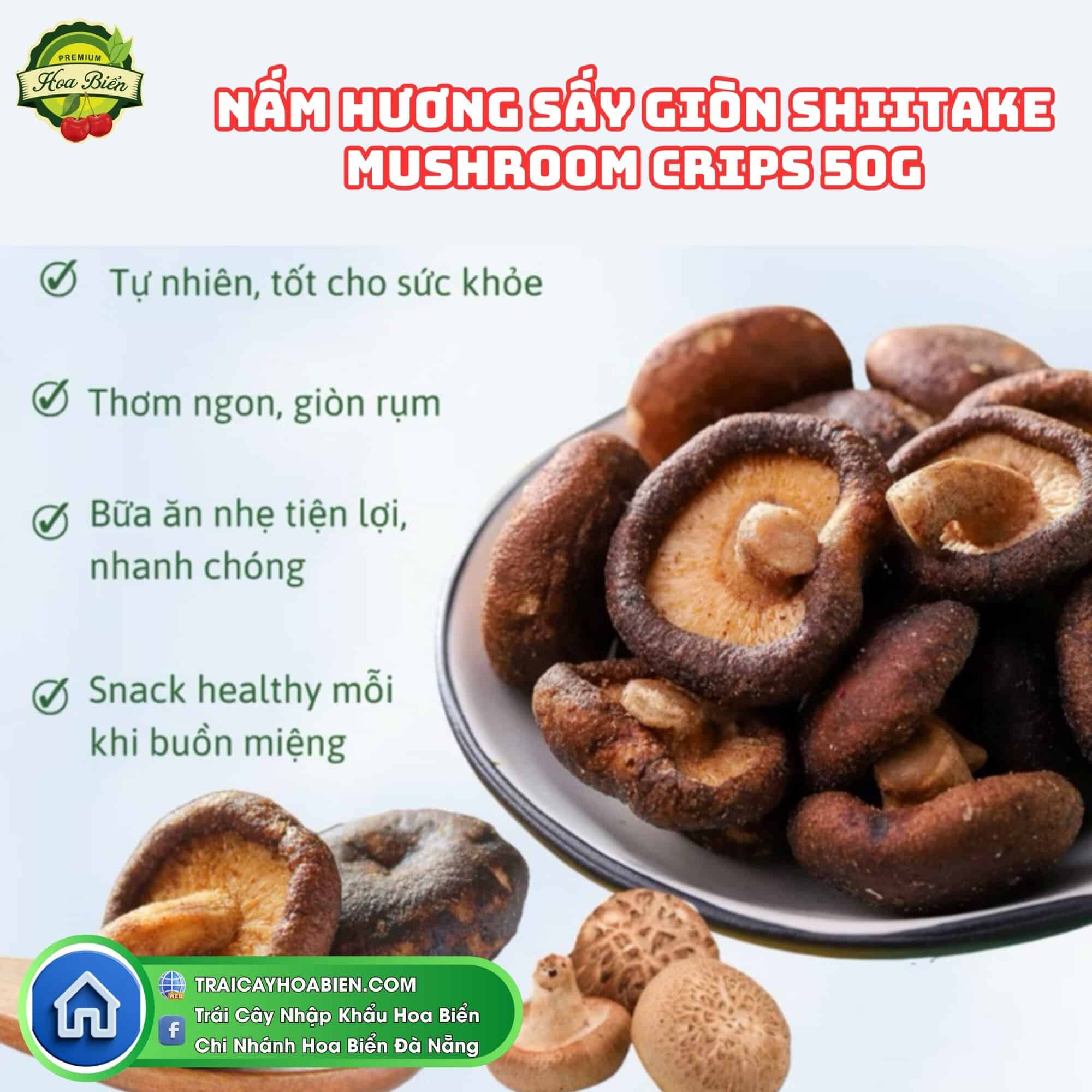 Nấm Hương Sấy Giòn Shiitake Mushroom Crisps 50g Nấm Hương Sấy Giòn Shiitake Mushroom Crisps 50g