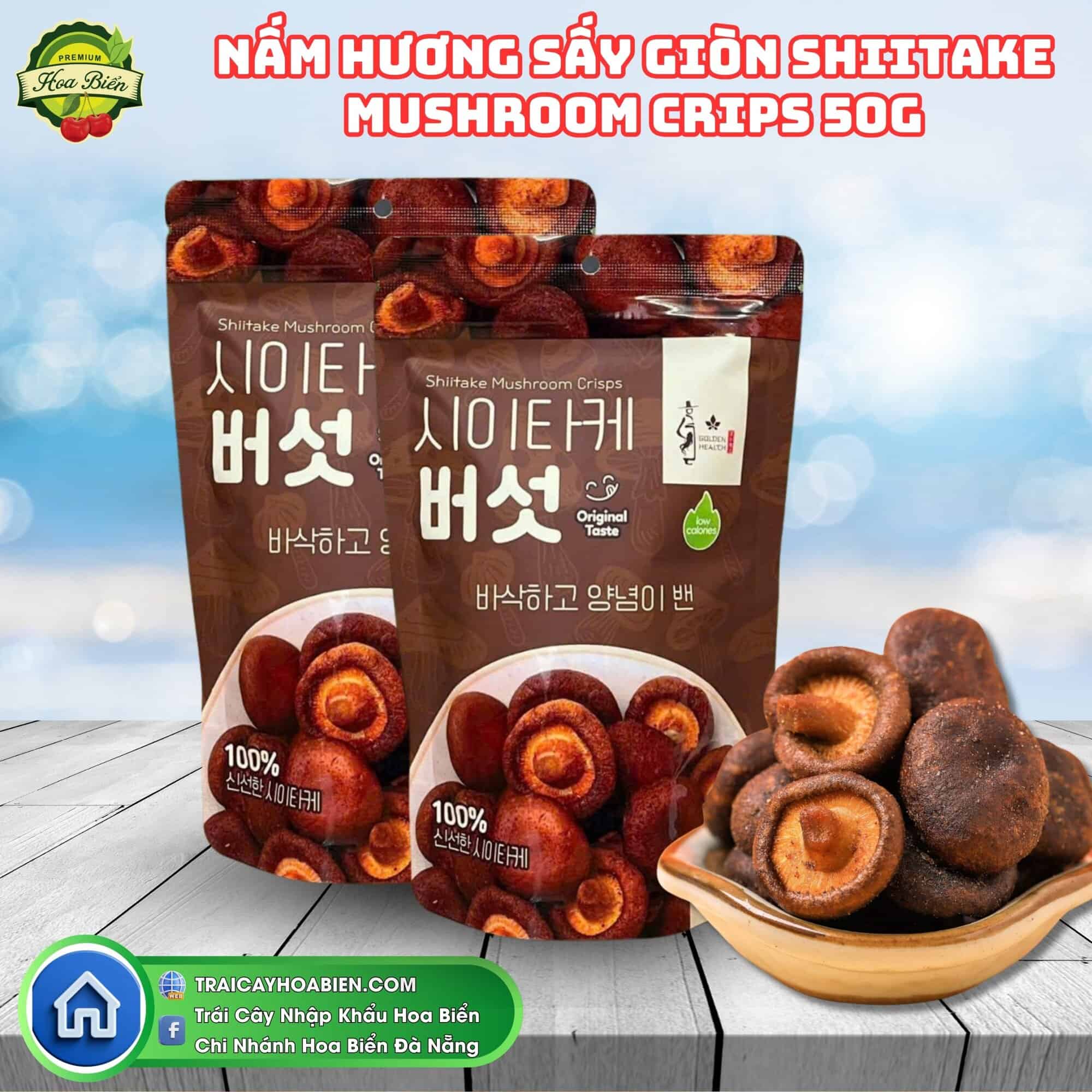 Nấm Hương Sấy Giòn Shiitake Mushroom Crisps 50g Nấm Hương Sấy Giòn Shiitake Mushroom Crisps 50g