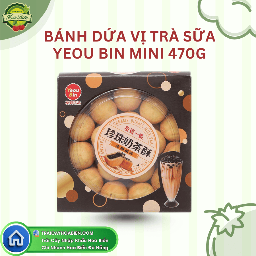 LIST BÁNH (49) BÁNH DỨA VỊ TRÀ SỮA YEOU BIN MINI 470G