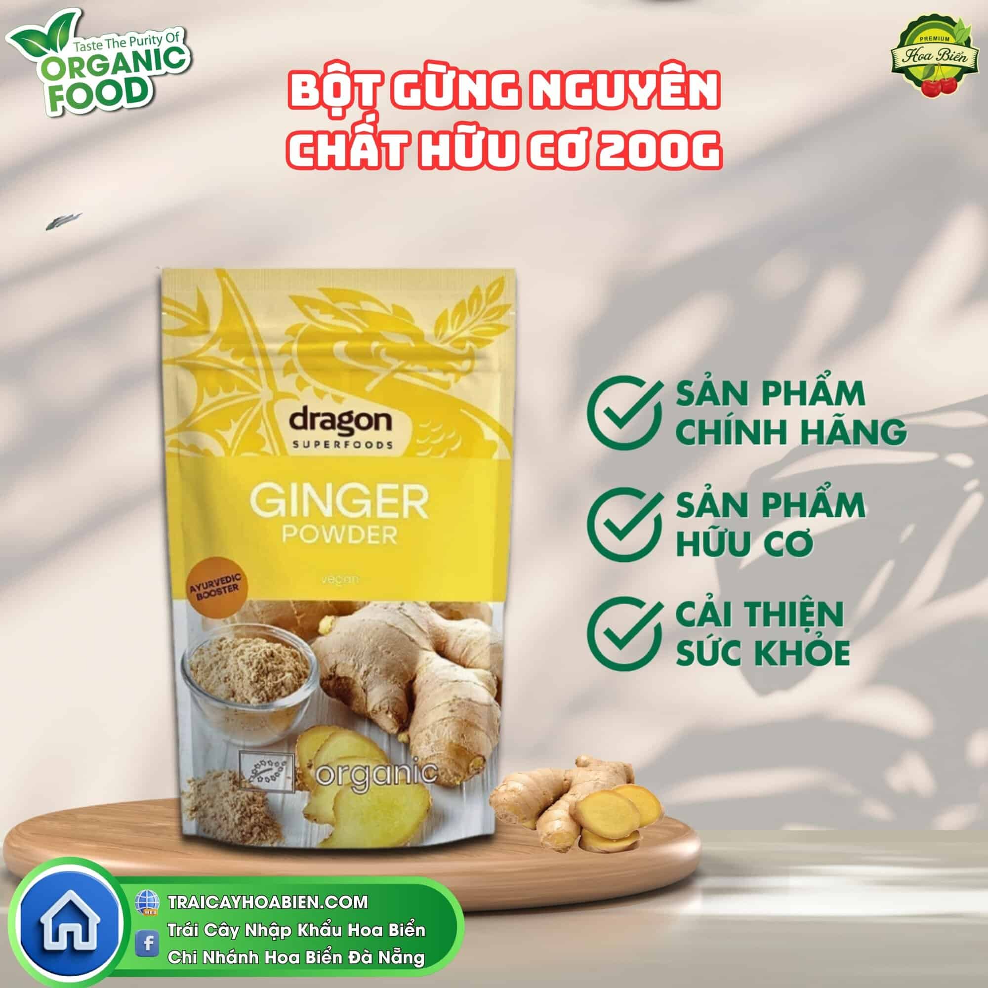 Bột Gừng Nguyên Chất Hữu Cơ 200g Bột Gừng Nguyên Chất Hữu Cơ 200g