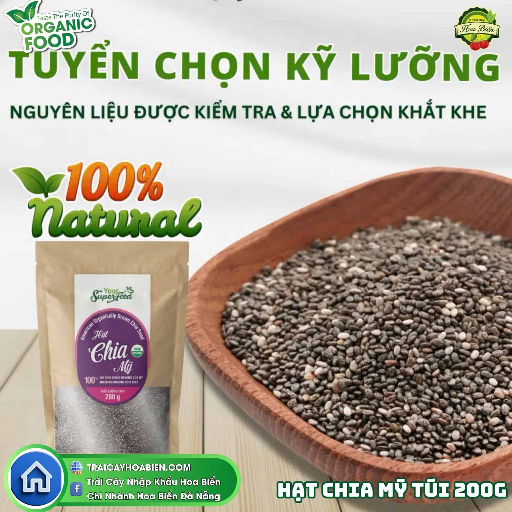 Hạt Chia Mỹ Organic Túi 200g Hạt Chia Mỹ Organic Túi 200g