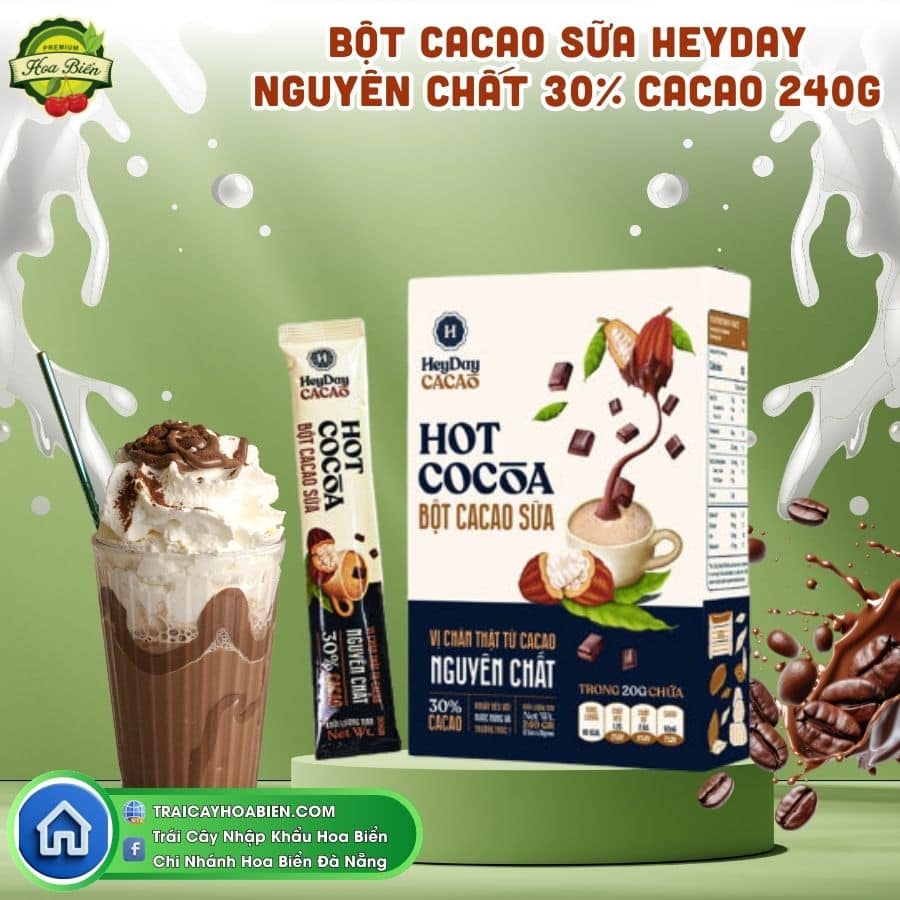 16 Bột Cacao Sữa Heyday Nguyên Chất 30% Cacao 240g