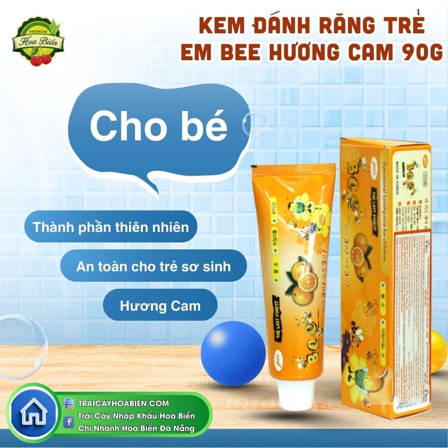 196 Kem đánh răng trẻ em Bee hương cam 90g
