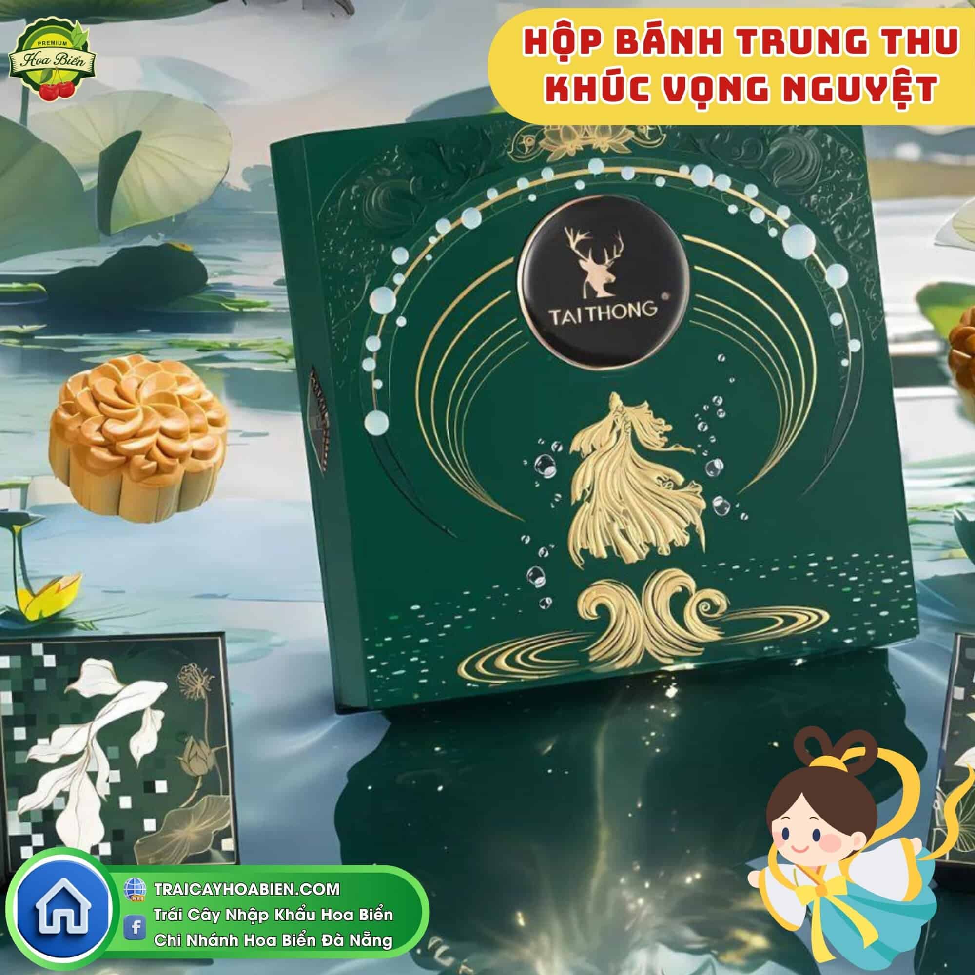 Hộp bánh trung thu Khúc Vọng Nguyệt Tai Thong sang trọng Hộp bánh trung thu Khúc Vọng Nguyệt Tai Thong sang trọng