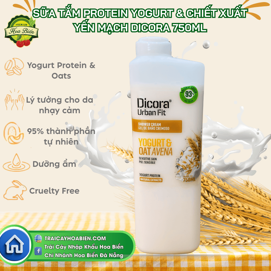 8 Sữa Tắm Protein Yogurt & Chiết Xuất Yến Mạch Dicora