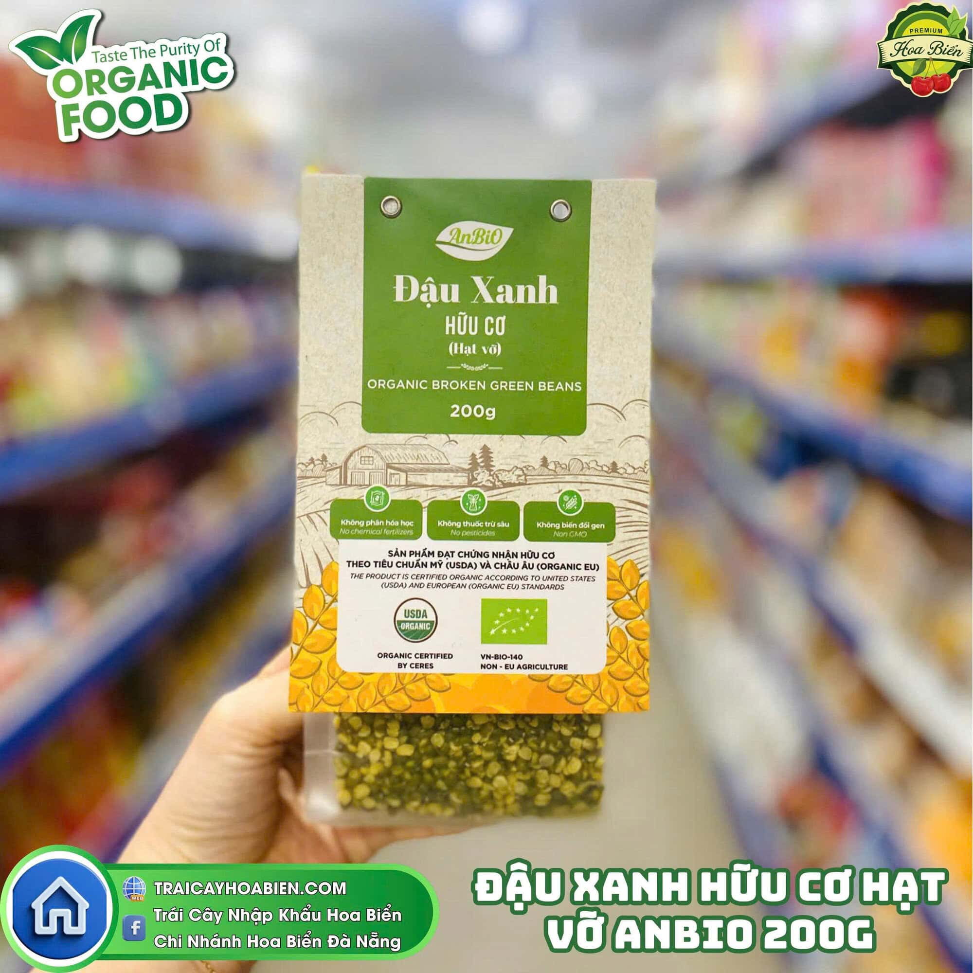 Đậu Xanh Hữu Cơ Hạt Vỡ AnBio