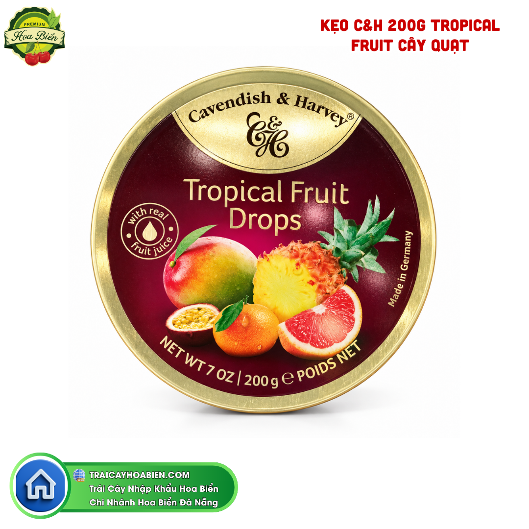 Trái cây Hoa Biển KẸO C&H 200G TROPICAL FRUIT CÂY QUẠT