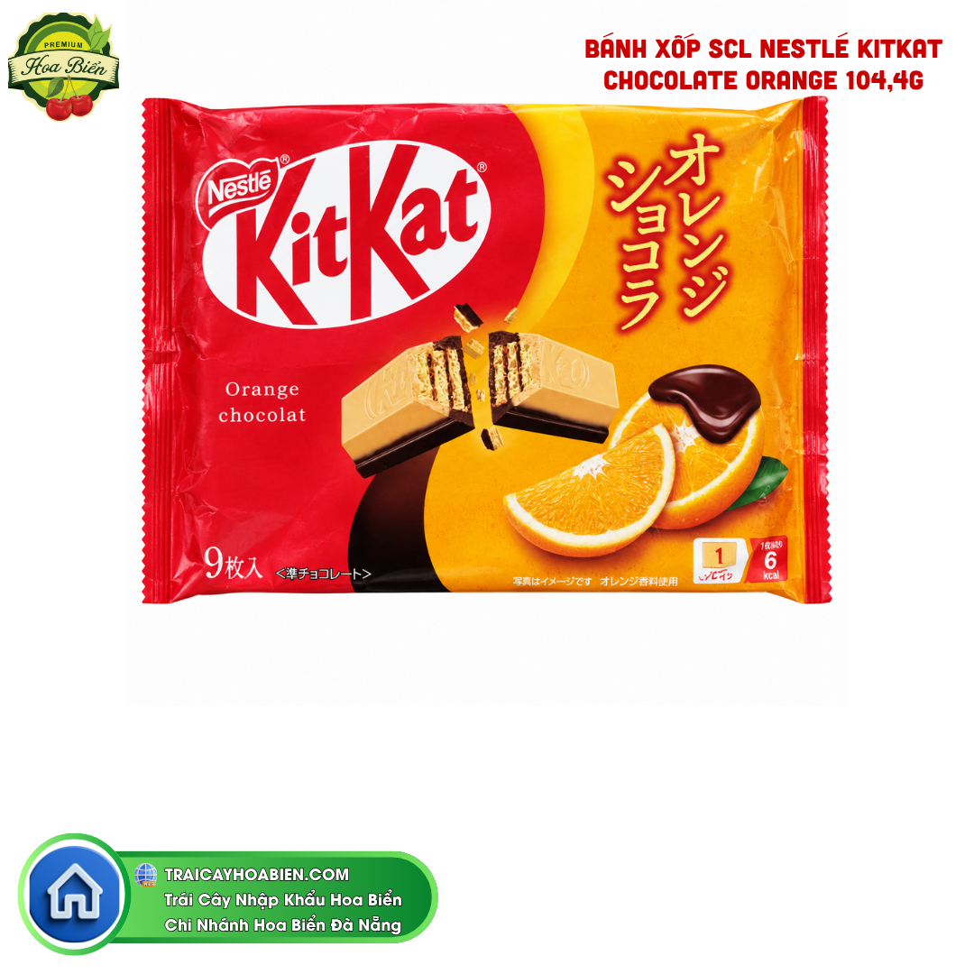 Trái cây Hoa Biển BÁNH XỐP SCL NESTLÉ KITKAT CHOCOLATE ORANGE 104,4G
