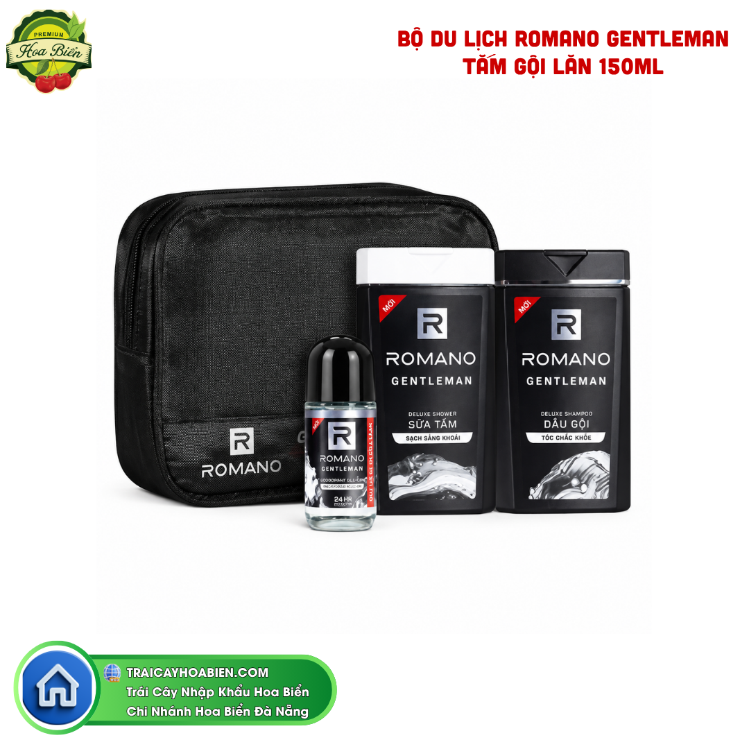 Trái cây Hoa Biển BỘ DU LỊCH ROMANO GENTLEMAN TẮM GỘI LĂN 150ML