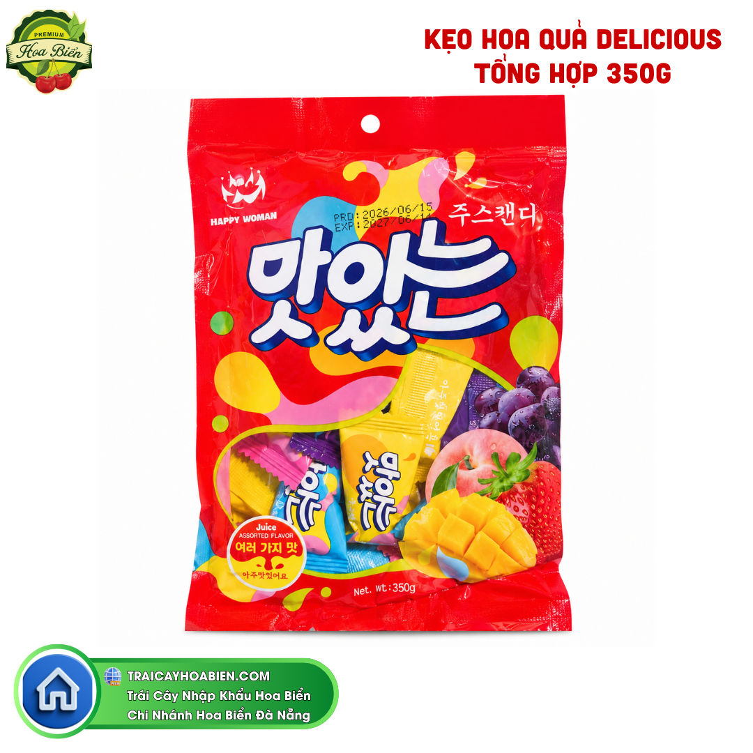 Trái cây Hoa Biển KẸO HOA QUẢ DELICIOUS TỔNG HỢP 350G