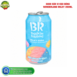 SODA SỮA VỊ KẸO BÔNG WONDERLAND MILKY 350ML