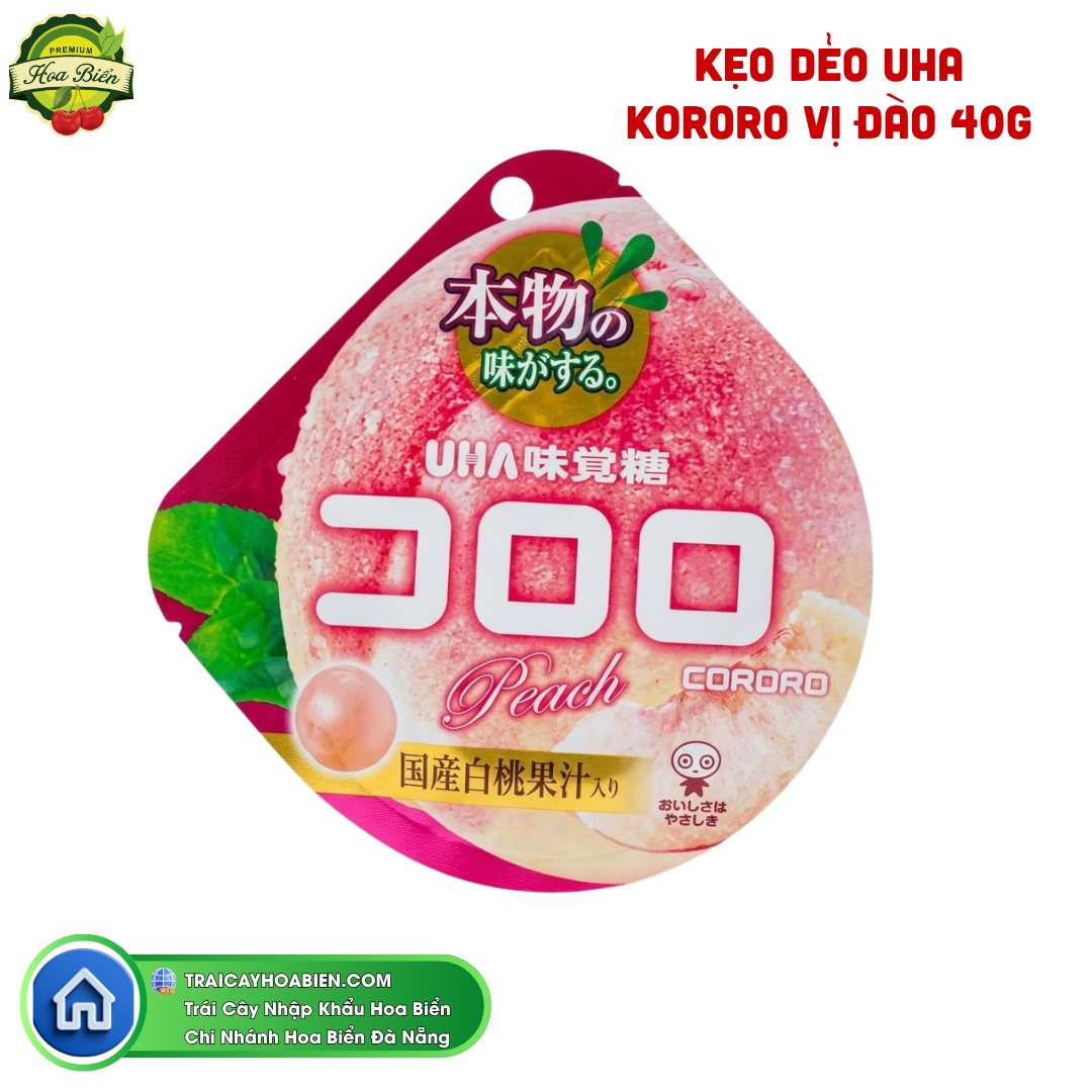 Trái cây Hoa Biển KẸO DẺO UHA KORORO VỊ ĐÀO 40G