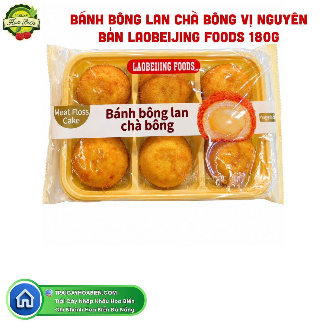 Trái cây Hoa Biển BÁNH BÔNG LAN CHÀ BÔNG VỊ NGUYÊN BẢN LAOBEIJING FOODS 180G
