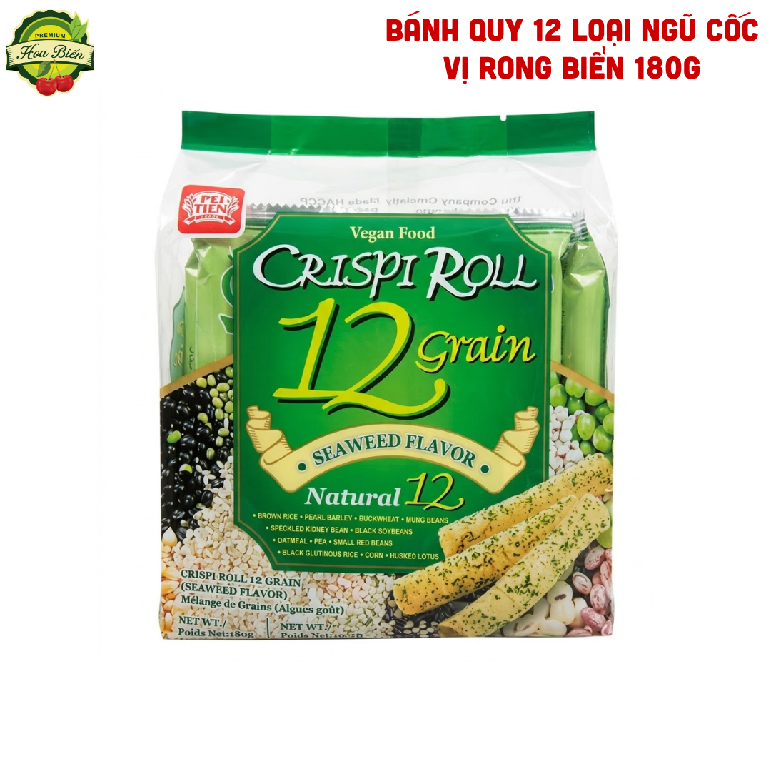 Trái cây Hoa Biển BÁNH QUY 12 LOẠI NGŨ CỐC VỊ RONG BIỂN 180G