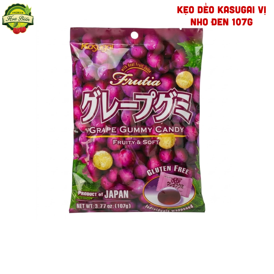 Trái cây Hoa Biển KẸO DẺO KASUGAI VỊ NHO ĐEN 107G