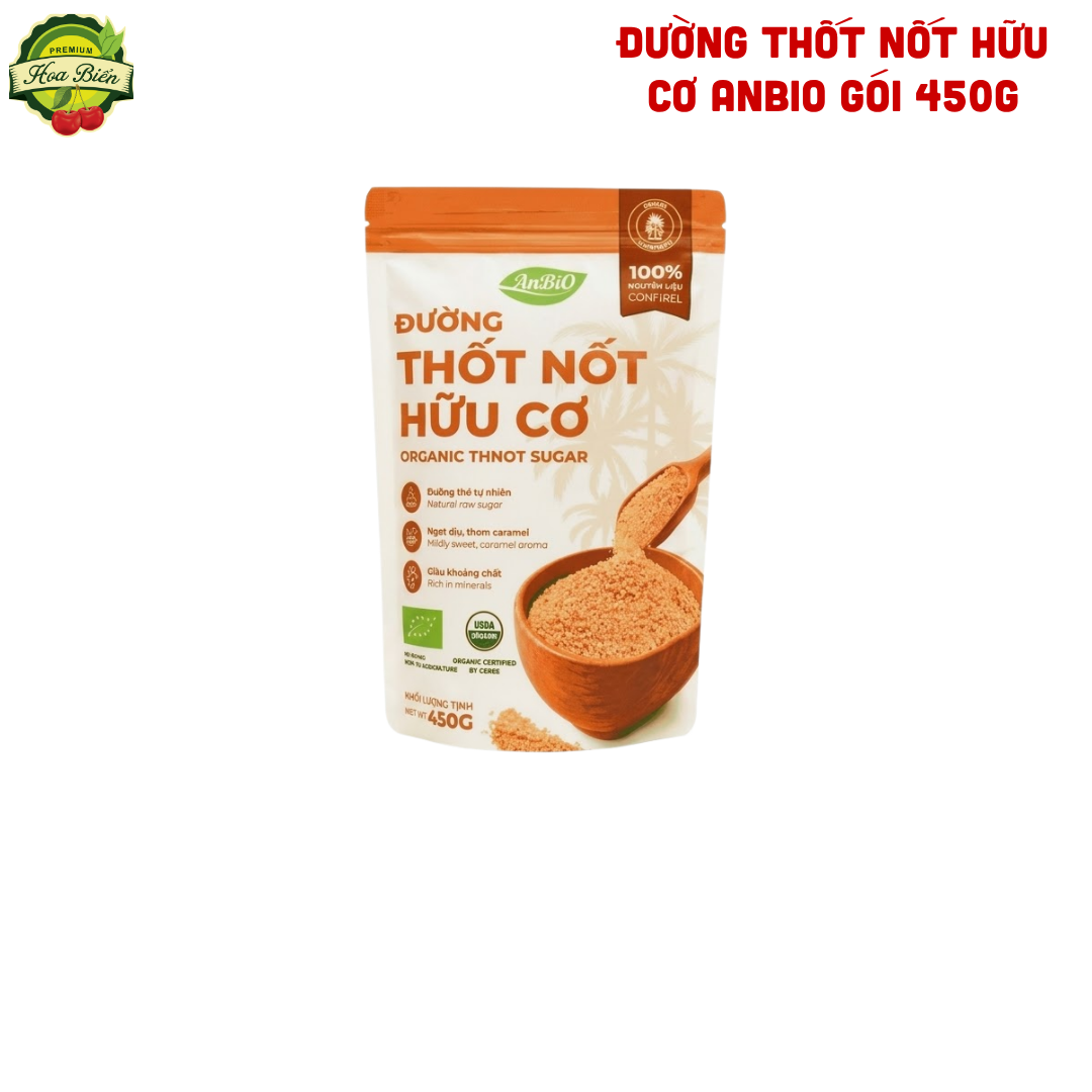Trái cây Hoa Biển ĐƯỜNG THỐT NỐT HỮU CƠ ANBIO GÓI 450G