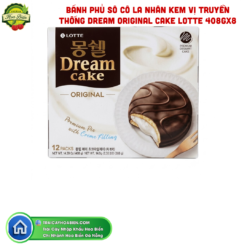 BÁNH PHỦ SÔ CÔ LA NHÂN KEM VỊ TRUYỀN THỐNG DREAM ORIGINAL CAKE LOTTE 408GX8