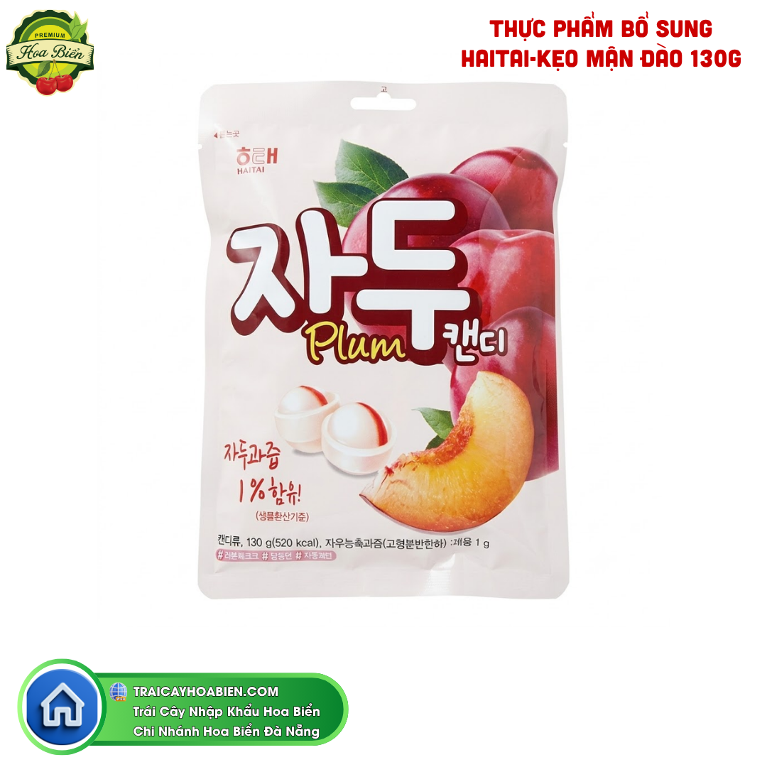 Trái cây Hoa Biển THỰC PHẨM BỔ SUNG HAITAI-KẸO MẬN ĐÀO 130G