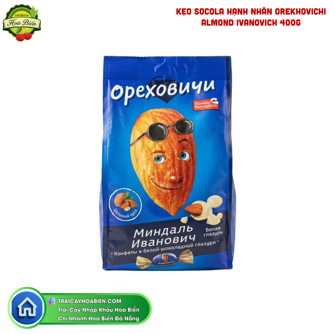 Trái cây Hoa Biển KẸO SOCOLA HẠNH NHÂN OREKHOVICHI ALMOND IVANOVICH 400G