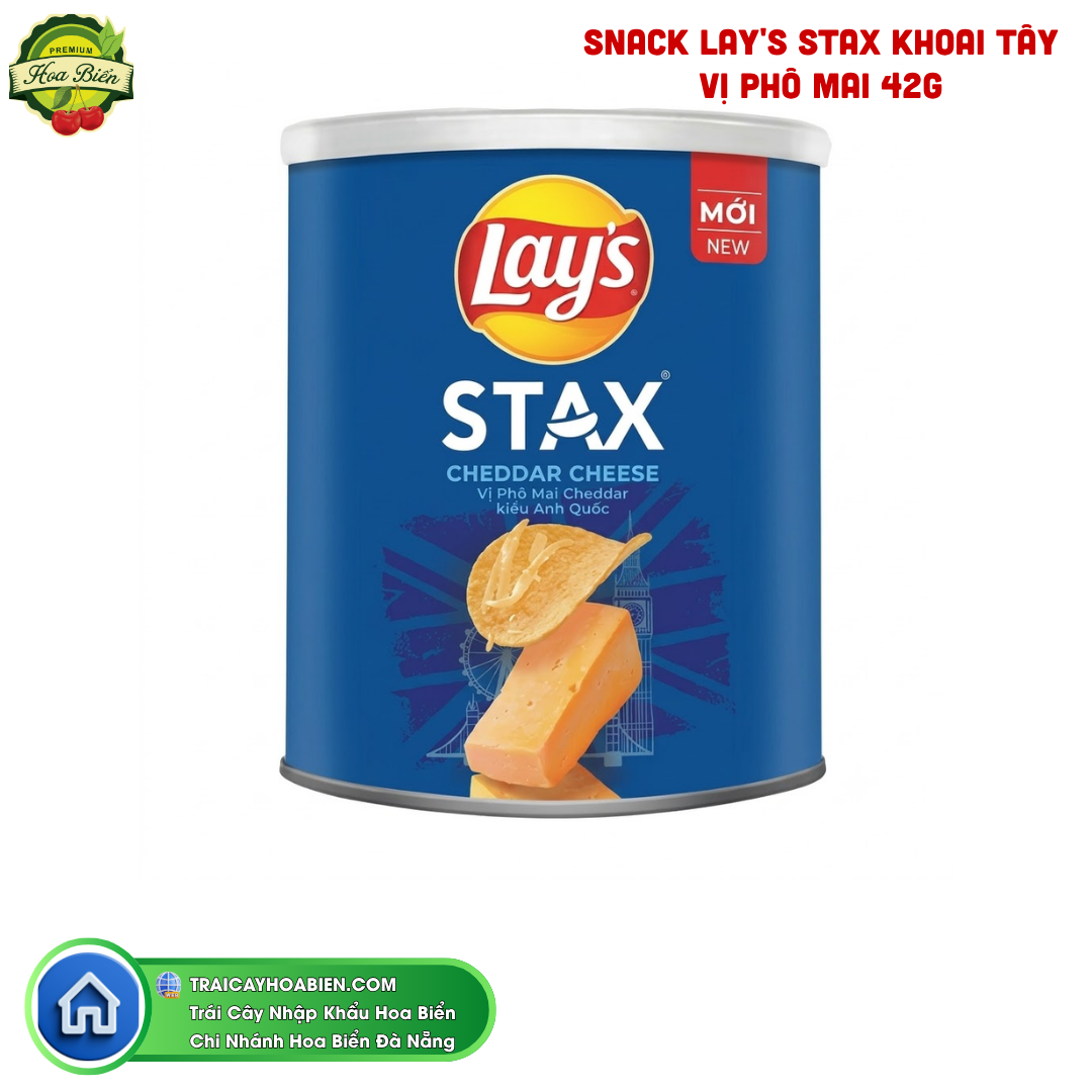 Trái cây Hoa Biển SNACK LAY'S STAX KHOAI TÂY VỊ PHÔ MAI 42G
