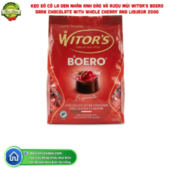 KẸO SÔ CÔ LA ĐEN NHÂN ANH ĐÀO VÀ RƯỢU MÙI WITOR'S BOERO DARK CHOCOLATE WITH WHOLE CHERRY AND LIQUEUR 200G