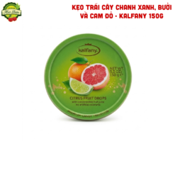 KẸO TRÁI CÂY CHANH XANH, BƯỞI VÀ CAM ĐỎ - KALFANY 150G