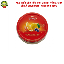 KẸO TRÁI CÂY HỖN HỢP CHANH VÀNG, CAM VÀ LÝ CHUA ĐEN - KALFANY 150G