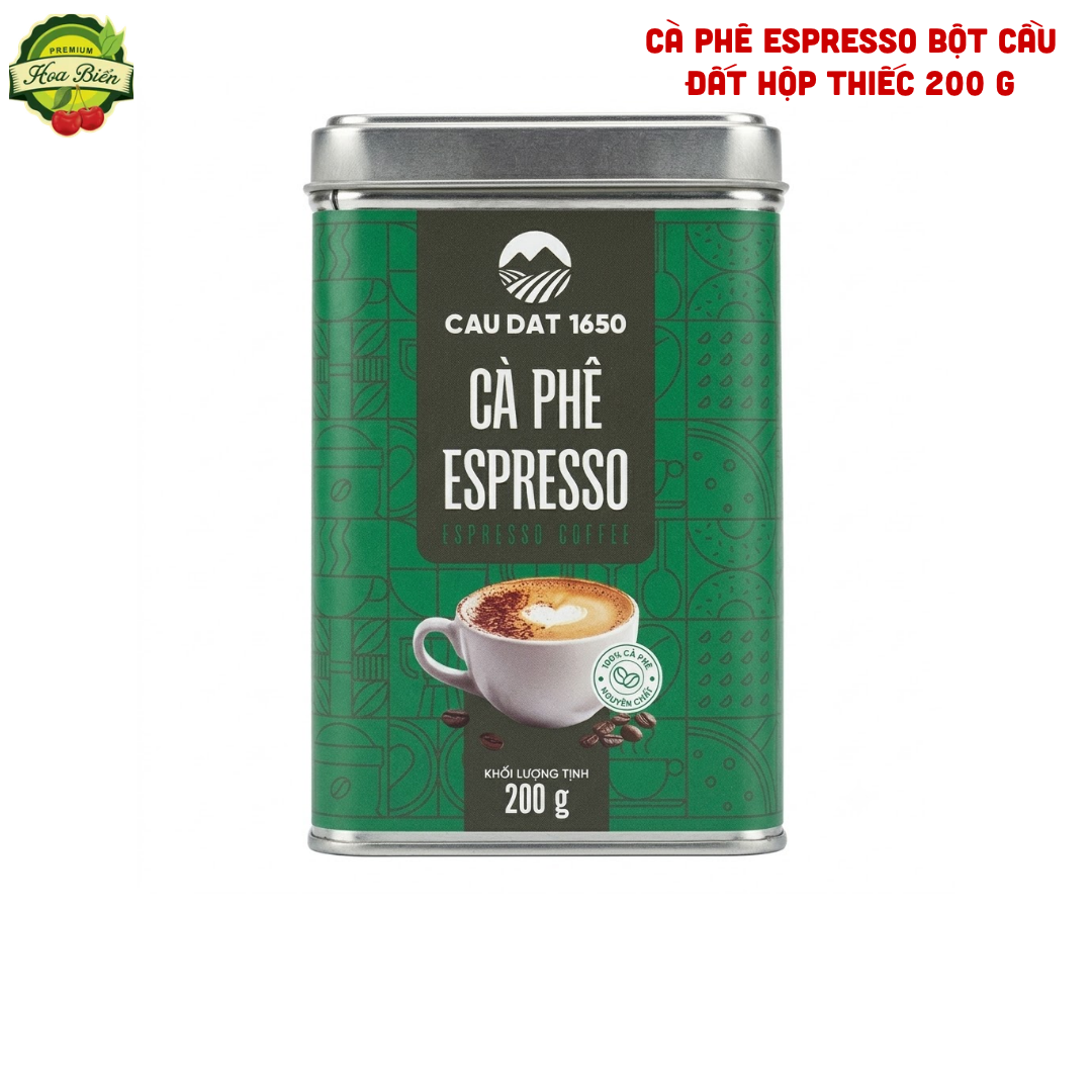 Trái cây Hoa Biển CÀ PHÊ ESPRESSO BỘT CẦU ĐẤT HỘP THIẾC 200 G