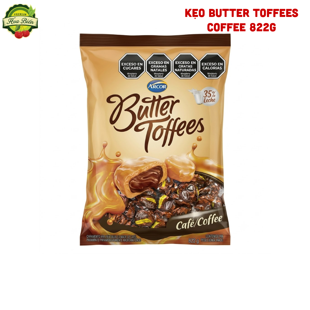 Trái cây Hoa Biển KẸO BUTTER TOFFEES COFFEE 822G