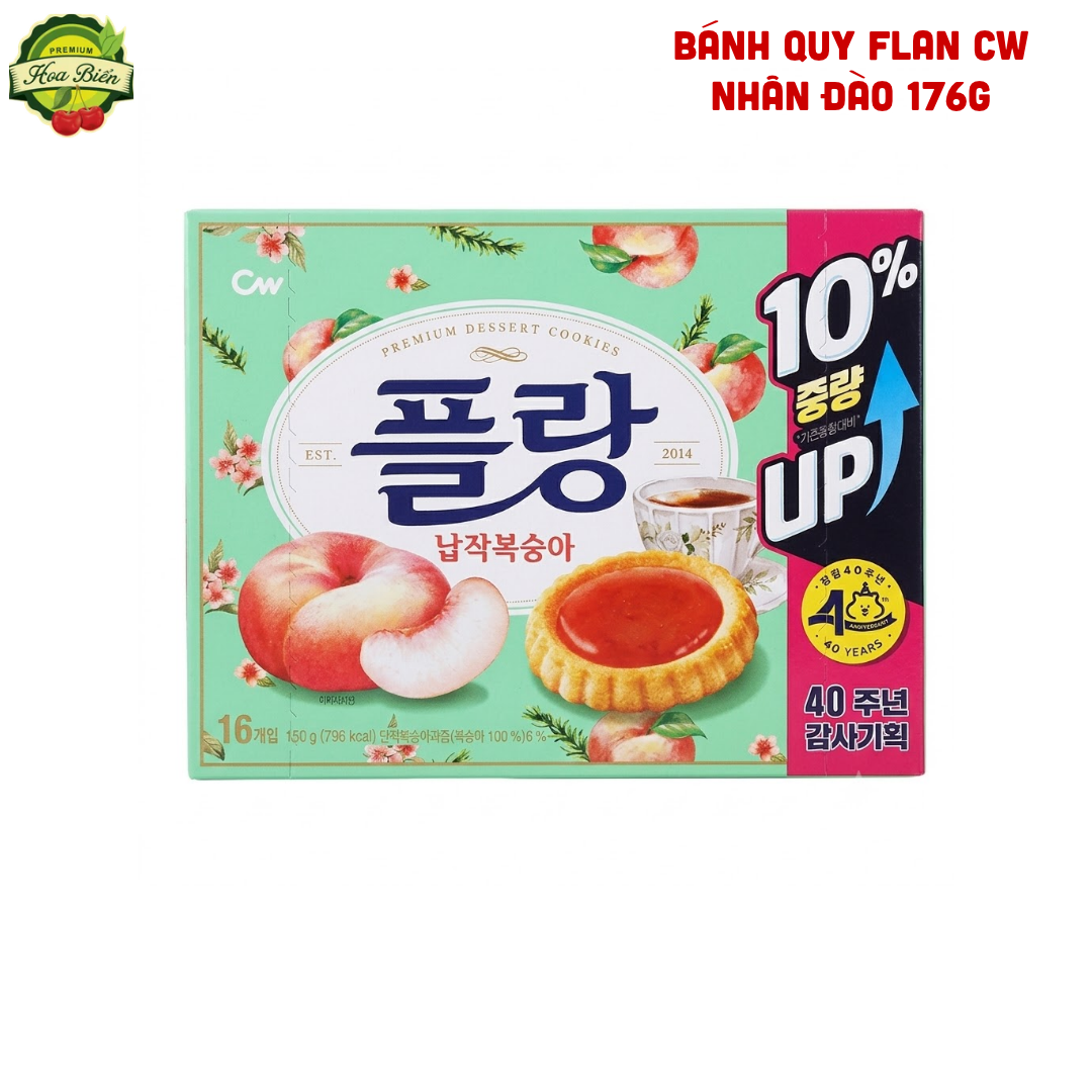 Trái cây Hoa Biển BÁNH QUY FLAN CW NHÂN ĐÀO 176G