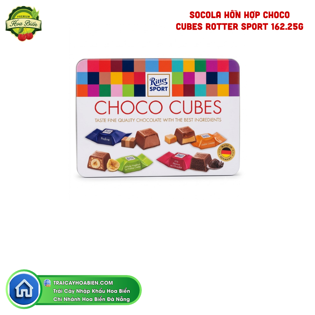 Trái cây Hoa Biển SOCOLA HỖN HỢP CHOCO CUBES ROTTER SPORT 162.25G