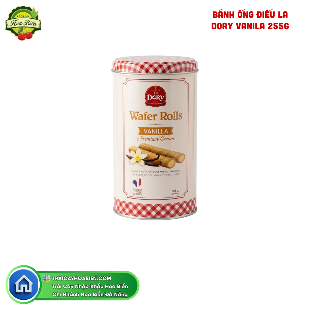 Trái cây Hoa Biển BÁNH ỐNG ĐIẾU LA DORY VANILA 255G